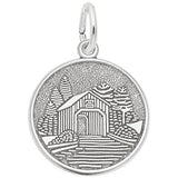 Rembrandt Charms 925 Sterling Silver Covered Bridge Charm Pendant