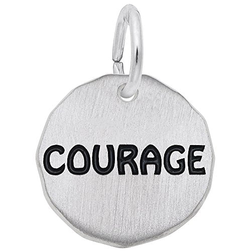 Rembrandt Charms Gold Plated Sterling Silver Courage Charm Tag Charm Pendant
