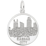 Rembrandt Charms Kansas City Skyline Charm Pendant Available in Gold or Sterling Silver