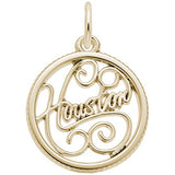 Rembrandt Charms Gold Plated Sterling Silver Houston Charm Pendant