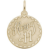 Rembrandt Charms Gold Plated Sterling Silver Happy 11 Charm Pendant