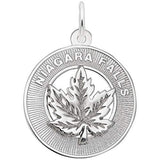 Rembrandt Charms 925 Sterling Silver Niagara Falls Maple Leaf Charm Pendant