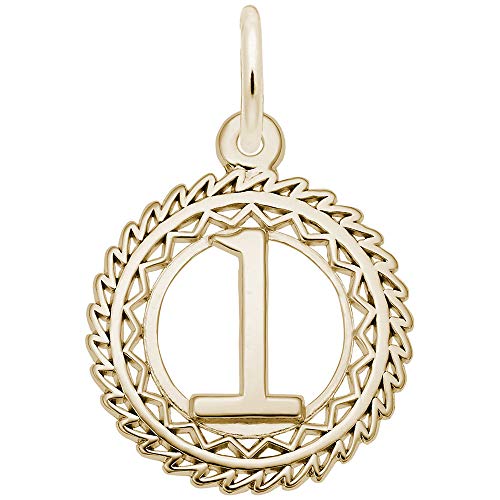 Rembrandt Charms Number 1 Charm Pendant Available in Gold or Sterling Silver