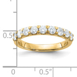 14kt Yellow Gold 9 Stone Colorless Moissanite Band 1.50ct (1.5 Carat) Ring Size 7