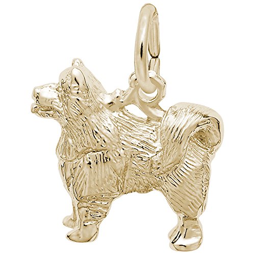 Rembrandt Charms Gold Plated Sterling Silver Samoyed Charm Pendant