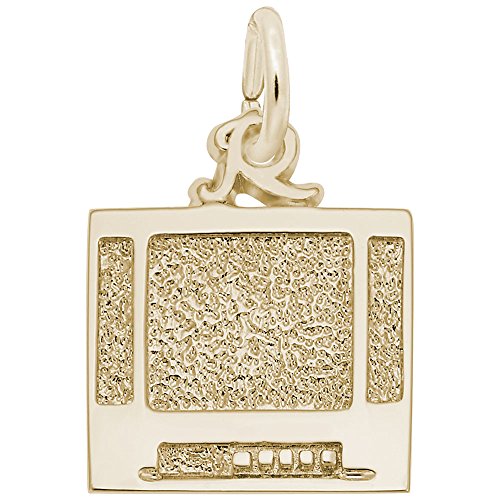 Rembrandt Charms Gold Plated Sterling Silver Tv Flatscreen Charm Pendant