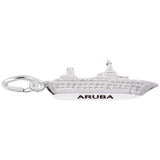 Rembrandt Charms Aruba Cruise Ship Charm Pendant Available in Gold or Sterling Silver