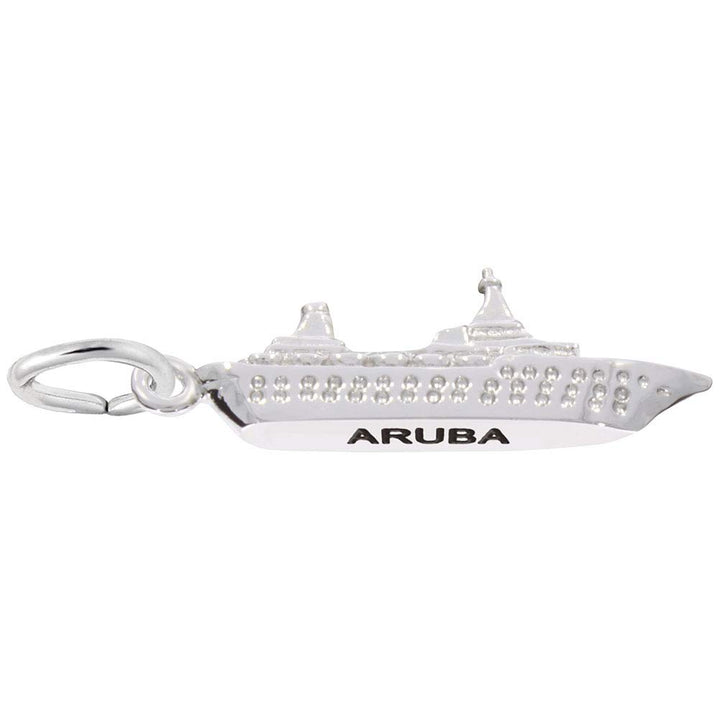 Rembrandt Charms Aruba Cruise Ship Charm Pendant Available in Gold or Sterling Silver