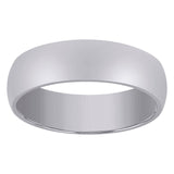 14kt White Gold Unisex Dome Polished Comfort-fit 6mm-Size 6 Wedding Engagement Band Ring