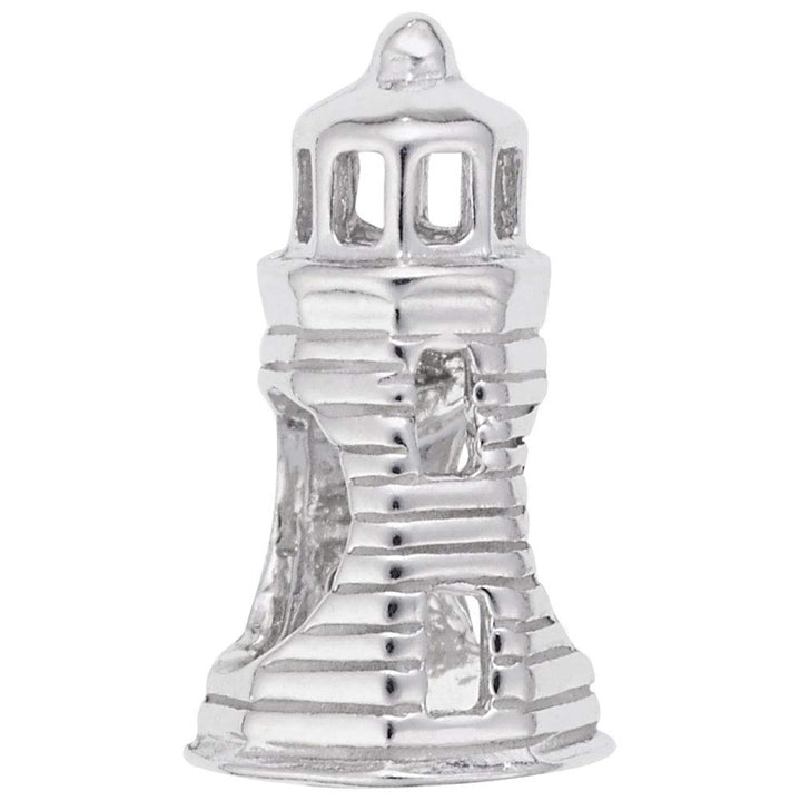 Rembrandt Charms Lighthouse Bead Charm Pendant Available in Gold or Sterling Silver