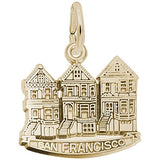 Rembrandt Charms Gold Plated Sterling Silver Victorian House, S.F. Charm Pendant