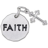 Rembrandt Charms 925 Sterling Silver Faith Tag W/Cross Charm Pendant