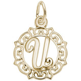 Rembrandt Charms 10K Yellow Gold Initial Letter U Charm Pendant