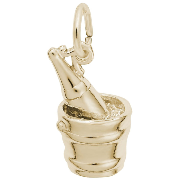 Rembrandt Charms 14K Yellow Gold Champagne Bucket Charm Pendant