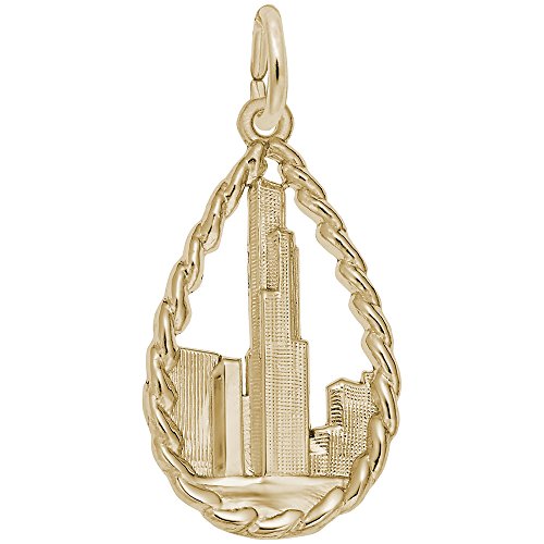 Rembrandt Charms Sears Tower Charm Pendant Available in Gold or Sterling Silver