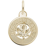 Rembrandt Charms Gold Plated Sterling Silver Niagara Falls Maple Leaf Charm Pendant