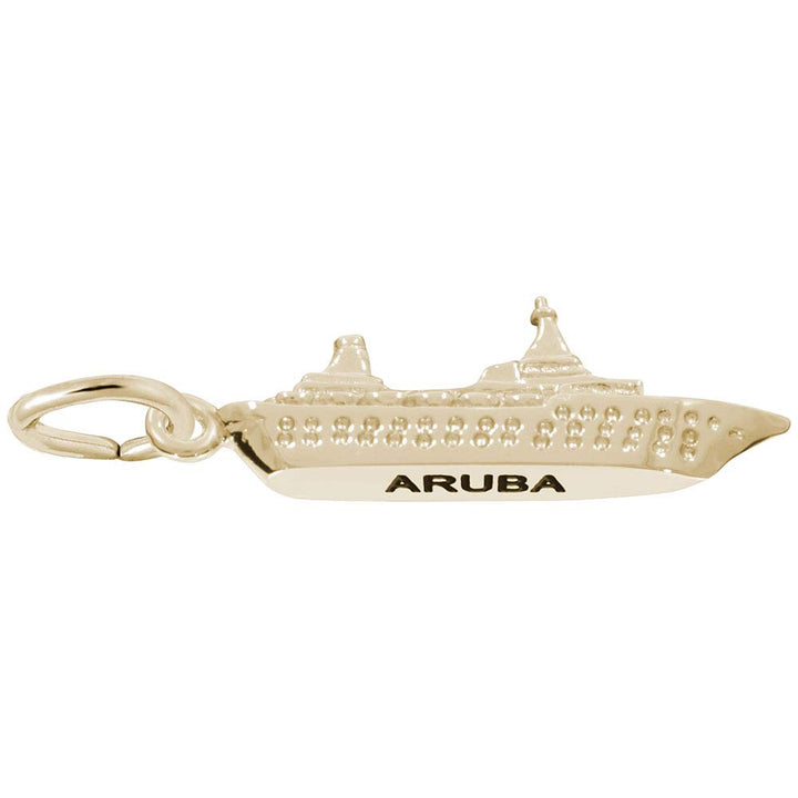 Rembrandt Charms Gold Plated Sterling Silver Aruba Cruise Ship Charm Pendant