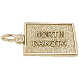 Rembrandt Charms Gold Plated Sterling Silver North Dakota Charm Pendant