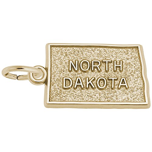 Rembrandt Charms Gold Plated Sterling Silver North Dakota Charm Pendant