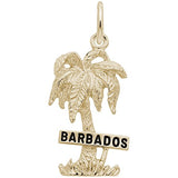 Rembrandt Charms Barbados Palm W/Sign Charm Pendant Available in Gold or Sterling Silver