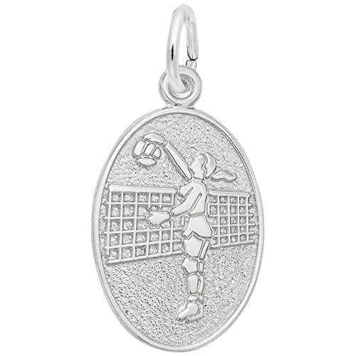 Rembrandt Charms 925 Sterling Silver Female Volleyball Charm Pendant