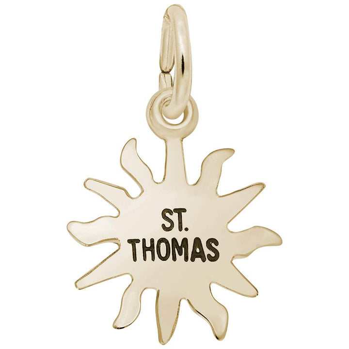 Rembrandt Charms Gold Plated Sterling Silver St. Thomas Sun Small Charm Pendant
