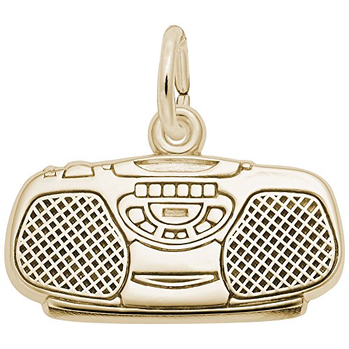 Rembrandt Charms Gold Plated Sterling Silver Boom Box Charm Pendant