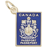 Rembrandt Charms Gold Plated Sterling Silver Canada Passport Charm Pendant