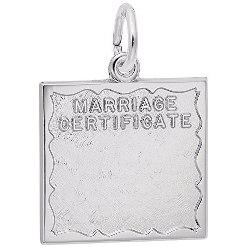 Rembrandt Charms Marriage Certificate Charm Pendant Available in Gold or Sterling Silver