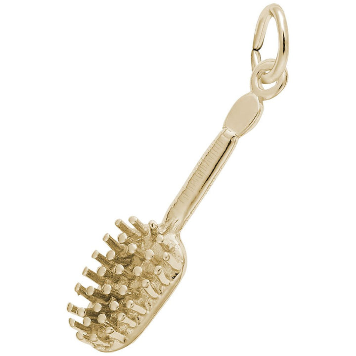 Rembrandt Charms Gold Plated Sterling Silver Hair Brush Charm Pendant