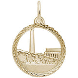 Rembrandt Charms Gold Plated Sterling Silver Washington  Monument Charm Pendant