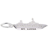 Rembrandt Charms St. Lucia Cruise Ship Charm Pendant Available in Gold or Sterling Silver