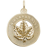 Rembrandt Charms Niagara Falls Maple Leaf Charm Pendant Available in Gold or Sterling Silver