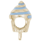 Rembrandt Charms Gold Plated Sterling Silver Cupcake Charm Holder For Bead Bracelets - Blue Charm Pendant