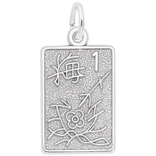 Rembrandt Charms Mahjong Tile Charm Pendant Available in Gold or Sterling Silver