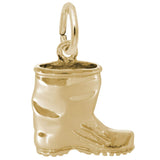 Rembrandt Charms Gold Plated Sterling Silver Rubber Boot Charm Pendant