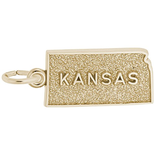 Rembrandt Charms Gold Plated Sterling Silver Kansas Charm Pendant