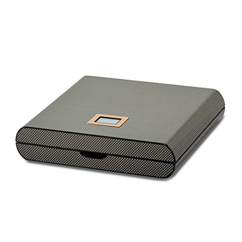 Carbon Fiber Veneer High Gloss Finish 10 Cigar Digital Humidor