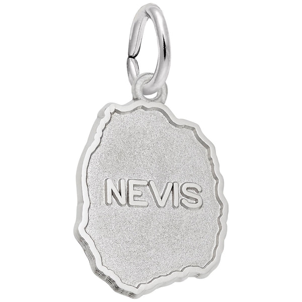 Rembrandt Charms St. Kitts Nevis Map W/Border Charm Pendant Available in Gold or Sterling Silver