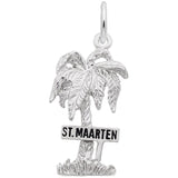 Rembrandt Charms St. Maarten Palm W/Sign Charm Pendant Available in Gold or Sterling Silver