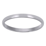 14kt White Gold Unisex Dome Polished Comfort-fit 2mm-Size 9 Wedding Engagement Band Ring