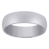 14kt White Gold Unisex Dome Polished Comfort-fit 6mm-Size 7 Wedding Engagement Band Ring