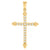 10kt Gold Two-tone CZ Unisex Cross Ht:34.2mm x W:19.1mm Religious Charm Pendant