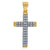 10kt Gold Two-tone CZ Unisex Cross Ht:32.4mm x W:16mm Religious Charm Pendant