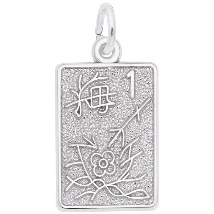 Rembrandt Charms 925 Sterling Silver Mahjong Tile Charm Pendant