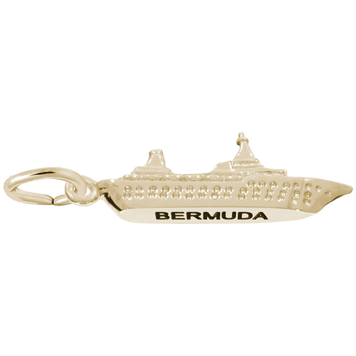 Rembrandt Charms 14K Yellow Gold Bermuda Cruise Ship Charm Pendant