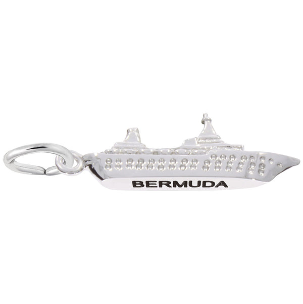 Rembrandt Charms Bermuda Cruise Ship Charm Pendant Available in Gold or Sterling Silver