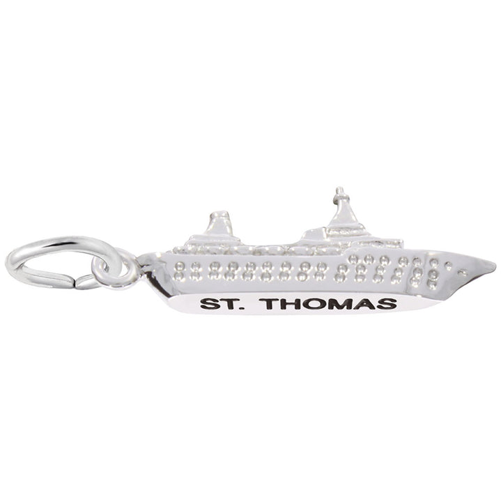 Rembrandt Charms St. Thomas Cruise Ship Charm Pendant Available in Gold or Sterling Silver