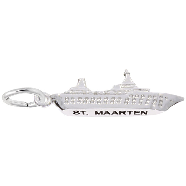 Rembrandt Charms St. Maarten Cruise Ship Charm Pendant Available in Gold or Sterling Silver