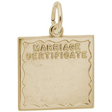Rembrandt Charms Gold Plated Sterling Silver Marriage Certificate Charm Pendant